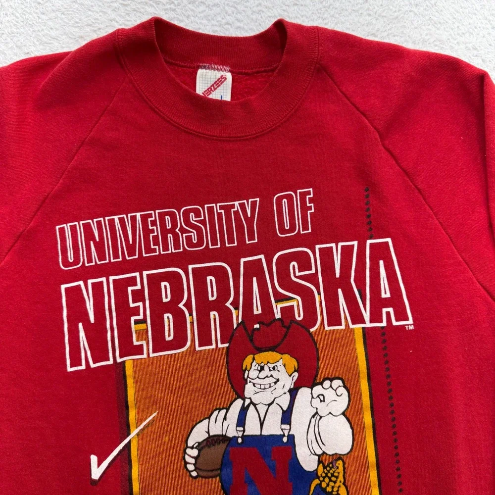 Vintage Jerzees University of Nebraska Cornhuskers Red Graphic Sweatshirt Large